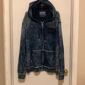 True Religion Mens 3XL Hoodie Tie Dye Distressed